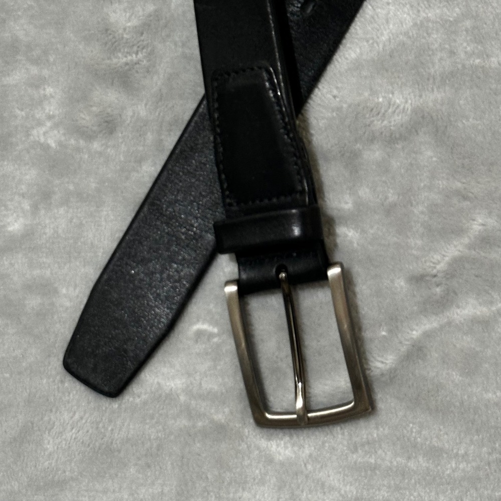 Perry Ellis Mens Black Full Grain Cowhide Leather Dress Belt Size 36 1P35114